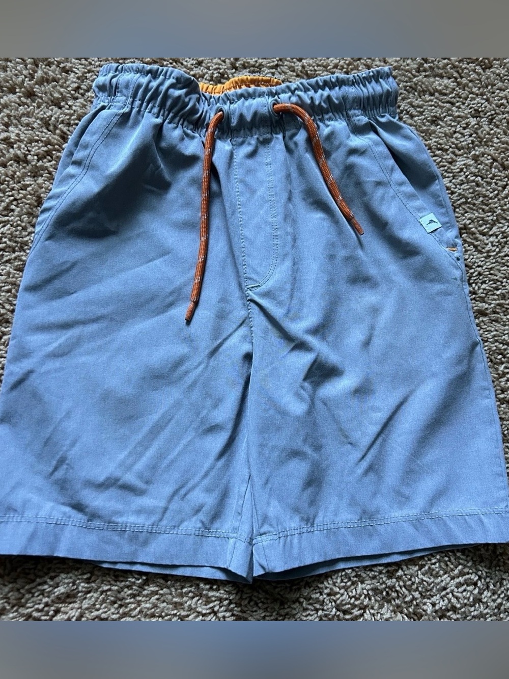 Tommy Bahama boys shorts size youth Small 5-6 Grey with Orange drawstring